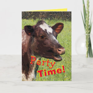 Kuh-Party-Geburtstagskarte Karte