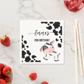Kuh-Party-Geschirr Kuhmuster personalisiert Serviette (Beispiel)