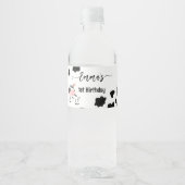 Kuh-Party-Geschirr Kuhmuster personalisiert Wasserflaschenetikett (Vorderseite)