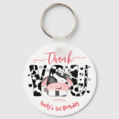 Kuh Party rosa Kuh vielen Dank Schlüsselanhänger (Vorderseite)