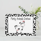 Kuh-Party Tier Geburtsdatum Einladung (Stehend Vorderseite)