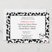 Kuh-Party Tier Geburtsdatum Einladung (Rückseite)