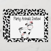 Kuh-Party Tier Geburtsdatum Einladung (Vorne/Hinten)