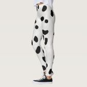 Kuh-Patches - Schwarz auf weißem Coat Cowhide-Look Leggings (Links)