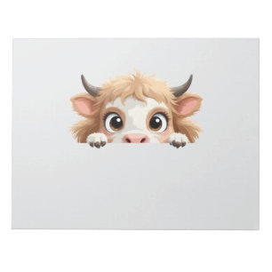 Kuh Peeking Niedlich Adorable Funny Animal Cartoon Notizblock