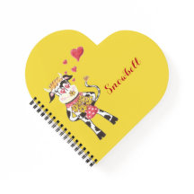 Kuh Personalisiert Heart Spiral Bound Notebook