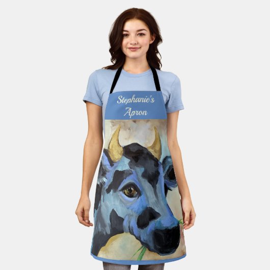 Kuh Personalisierte Schürze (Getragen)