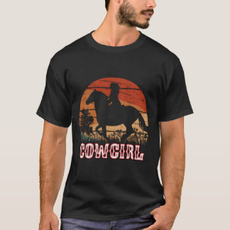 Kuh Pferd Reitstil Rodeo Texas Ranch T-Shirt
