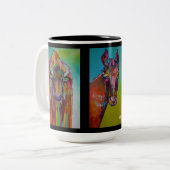 Kuh-Pferdebüffelleder Zwei-Ton Tasse (Vorderseite Links)