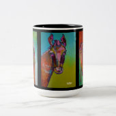 Kuh-Pferdebüffelleder Zwei-Ton Tasse (Mittel)