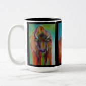 Kuh-Pferdebüffelleder Zwei-Ton Tasse (Links)
