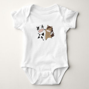 Kuh Pferdezucht Sweet Animals Bauer Bauer Baby Strampler