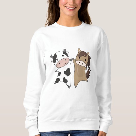 Kuh Pferdezucht Sweet Animals Bauer Bauer Sweatshirt (Vorderseite)
