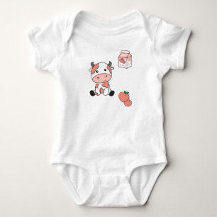 Kuh Pfirsich Milch Kawaii Japanische Pfirsich Kühe Baby Strampler