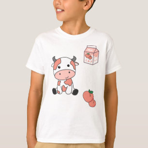 Kuh Pfirsich Milch Kawaii Japanische Pfirsich Kühe T-Shirt