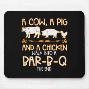 Kuh Pig Hühnerwanderung R B Q Grillen Rbecue Grill Mousepad