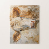 Kuh Portrait Aquarellmalerei Puzzle (Vertikal)