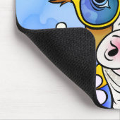 Kuh-Porträt als Doodle Mousepad (Ecke)
