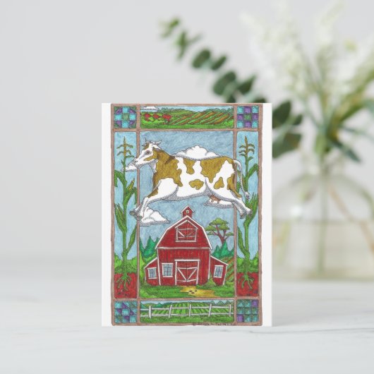 Kuh Postkarte (Stehend Vorderseite)