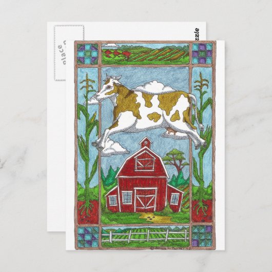 Kuh Postkarte (Vorne/Hinten)