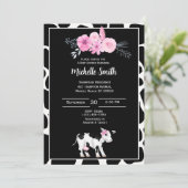 Kuh Print Baby Dusche Einladungen (Stehend Vorderseite)