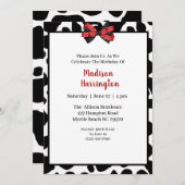 Kuh Print Birthday Einladung (Vorne/Hinten)