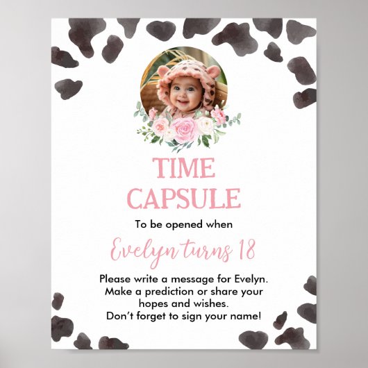 Kuh Print Birthday Time Kapsel Zeichen Poster (Vorne)