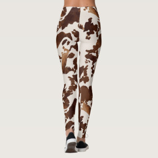 Kuh Print Black Brown Leggings