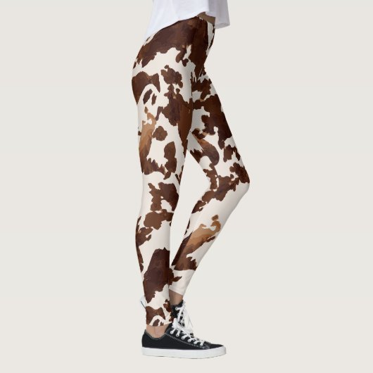 Kuh Print Black Brown Leggings (Rechts)