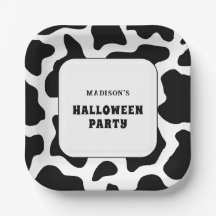 Kuh Print Black & White Halloween-Party