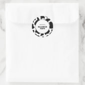 Kuh Print Black & White Halloween-Party Runder Aufkleber (Tasche)