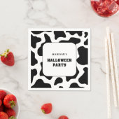 Kuh Print Black & White Halloween-Party Serviette (Beispiel)