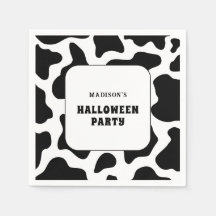 Kuh Print Black & White Halloween-Party