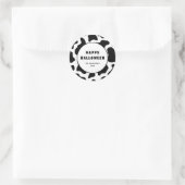 Kuh Print Black & White Happy Halloween Runder Aufkleber (Tasche)