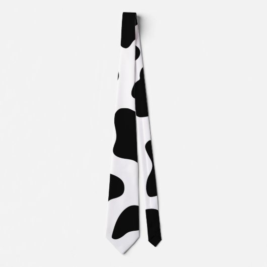 Kuh Print Black & White Spaß Halloween Krawatte (Vorderseite)