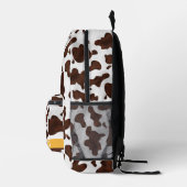 Kuh Print Brown Western Animal Spots Mit Monogramm Bedruckter Rucksack (Rechts)