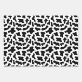 Kuh Print Cowgirl Tiermuster Pink Schwarz Lila Geschenkpapier Set (Vorderseite)