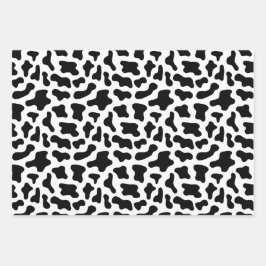 Kuh Print Cowgirl Tiermuster Pink Schwarz Lila Geschenkpapier Set