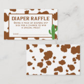 Kuh Print Diaper Raffel Ticket Begleitkarte (Vorne/Hinten)