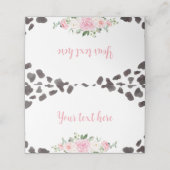 Kuh Print Geburtstagspartei Platzkarte (Außenseite Aufgefaltet)