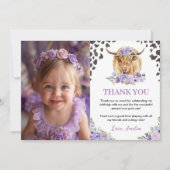 Kuh Print Girl Geburtstag Foto Danke Karte (Vorderseite)