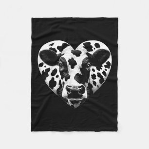 Kuh Print Heart Cow Bauer Girl Fleecedecke
