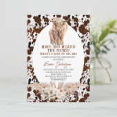 Kuh Print Highland Kuh Baby Dusche Einladung (Stehend Vorderseite)