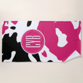 Kuh Print Monogram Beach Handtuch (Vorderseite)