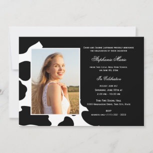 Kuh Print Multi Foto Abschluss Einladung