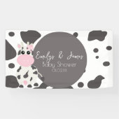 Kuh Print Pattern Baby Dusche Banner (Horizontal)