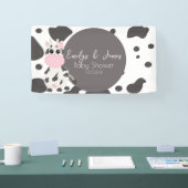Kuh Print Pattern Baby Dusche Banner (Messe)