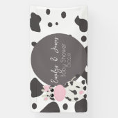 Kuh Print Pattern Baby Dusche Banner (Vertikal)