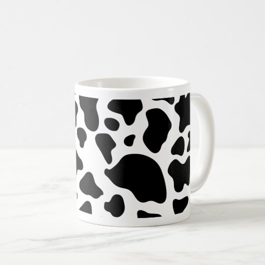 Kuh Print Tasse Schwarz-Weiß Kuh Muster (VorderseiteRechts)