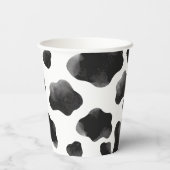 Kuh Print Themed Party, Schwarz & Weiß Kuh Spots Pappbecher (Rückseite)